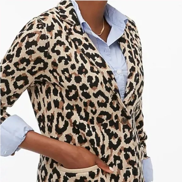 J.CREW Leopard sweater-blazer - Picture 3 of 9